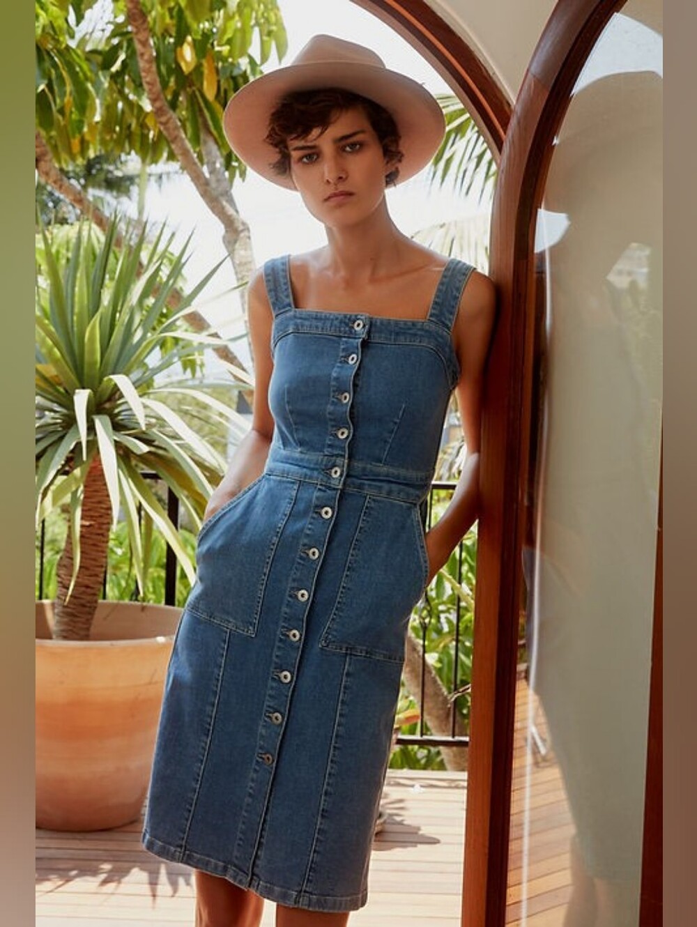 Outland Charlotte Denim Midi Dress
